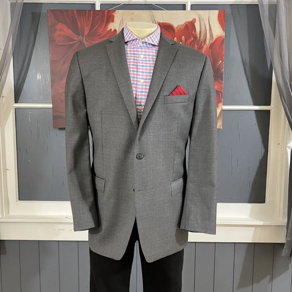 Calvin Klein Blazer Mens 👉Actual Size 44R👈‎ Wool Sport Jacket - Picture 2 of 13